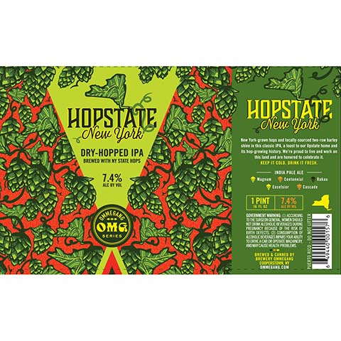 Ommegang Hopstate New York Dry-Hopped IPA by Ommegang, beer label