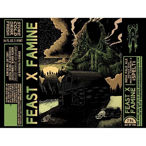 Abomination Fast x Famine IPA by Abomination Brewing Company, beer label