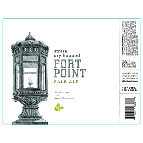 Trillium Strata Dry Hopped Fort Point Pale Ale by Trillium Brewing, beer label