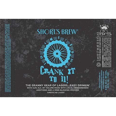 Short's Brew Crank It to 11! American Lager by Short's Brewing Co, beer label