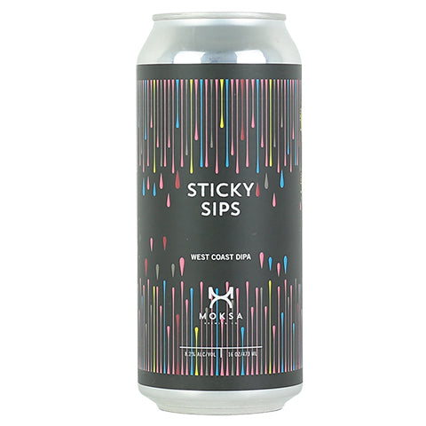 Moksa Sticky Sips DIPA by Moksa Brewing Co, beer label