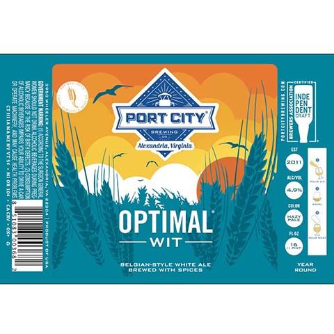 Optimal Wit by Port City Brewing Co., beer label
