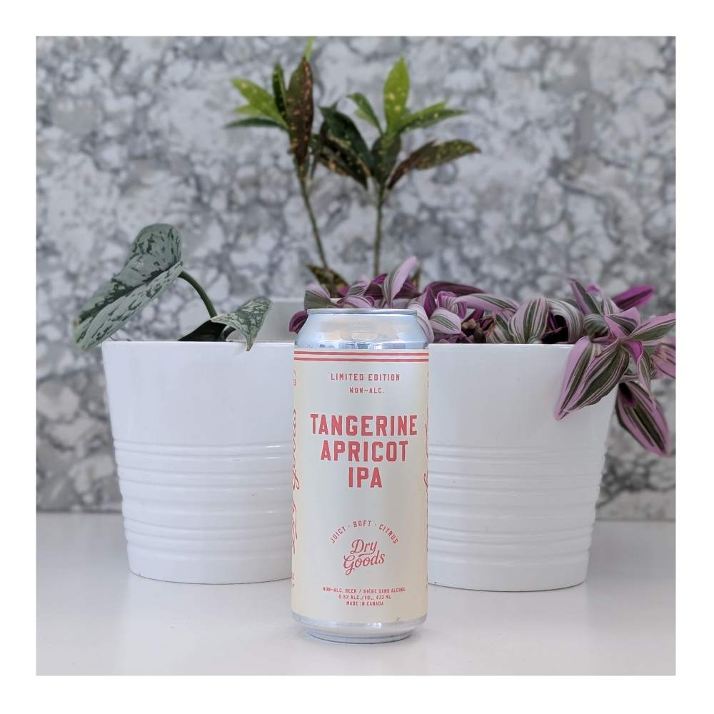 Tangerine Apricot IPA by Dry Goods Non-Alcoholic Beer, beer label