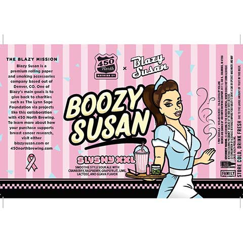 450 North Boozy Susan Slushy XXL Sour Ale by 450 North Brewing Company, beer label