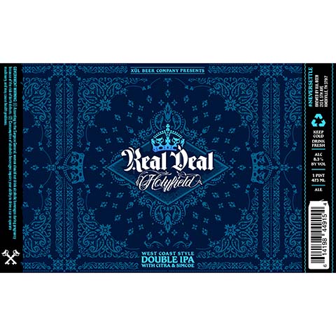 Xul Real Deal Holyfield West Coast DIPA by Xul Beer Company, beer label