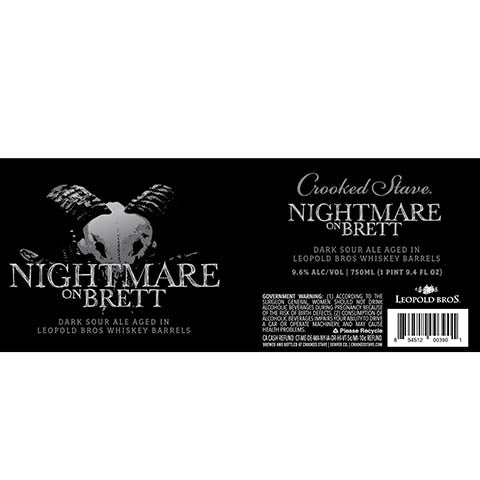 Crooked Stave Nightmare On Brett Dark Sour Ale by Crooked Stave Artisan Beer Project, beer label