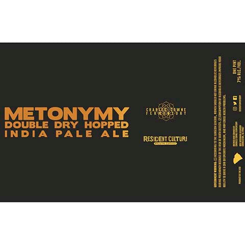 Charles Towne Fermentory Metonymy IPA by Charles Towne Fermentory, beer label