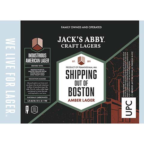 Jack's Abby Shipping Out Of Boston Amber Lager by Jack's Abby Brewing LLC, beer label