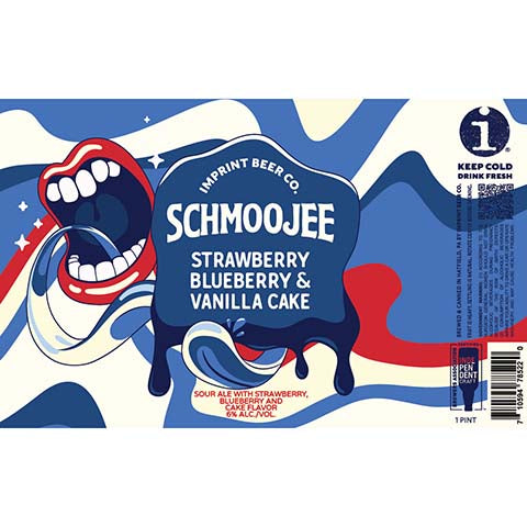 Imprint Beer Schmoojee Strawberry, Blueberry & Vanilla Cake Sour Ale by Imprint Beer Company, beer label