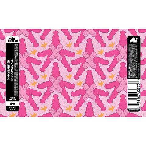 Aslin Pink Starfish IPA by Aslin Beer Company, beer label