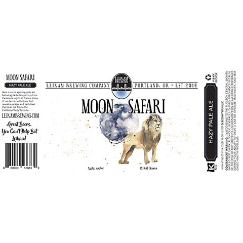 Leikam Moon Safari Hazy Pale Ale by Leikam Brewing Company, beer label