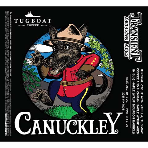 Transient Artisan Ales Canuckley Imperial Stout by Transient Artisan Ales, beer label