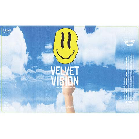 Dewey Beer Velvet Vision IPA by Dewey Beer Co., beer label