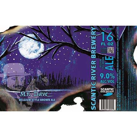Scantic River Mr.Dave Belgium Style Brown Ale by Scantic River Brewery, beer label