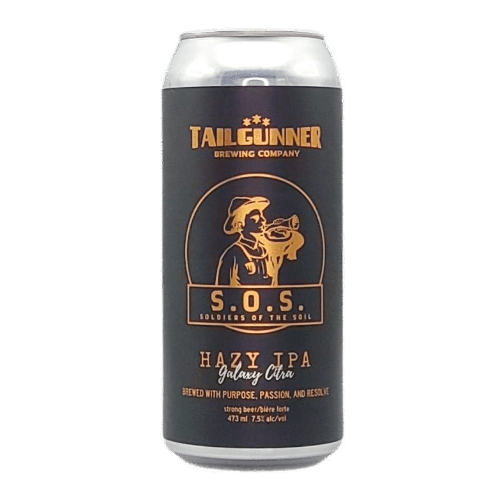 Co. S.O.S Galaxy & Citra Hazy IPA by Tailgunner Brewing Company, beer label
