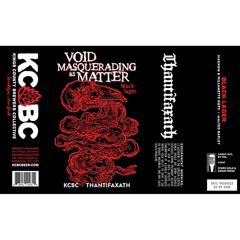 Kings County Brewers Collective Void Masquerading as Matter Black Lager by Kings County Brewers Collective, beer label