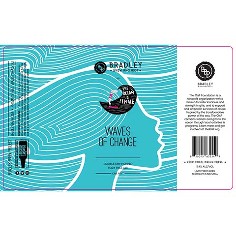 Bradley Brew Waves Of Change DDH Hazy Pale Ale by Bradley Brew Project, beer label