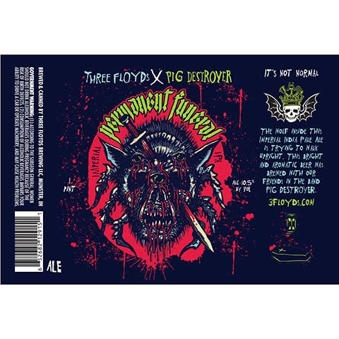 Three Floyds/Pig Destroyer Permanent Funeral by Three Floyds Brewing Co, beer label