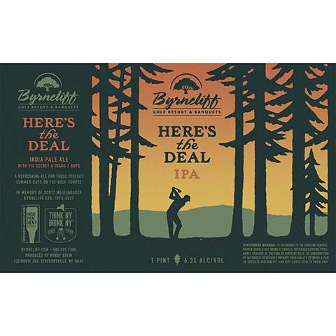 Windy Byrncliff Here's The Deal IPA by Windy Brew, beer label