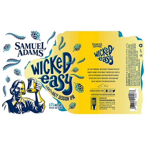 Samuel Adams Wicked Easy Light & Hazy Session IPA by Samuel Adams, beer label