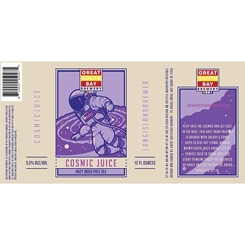 Great South Bay Cosmic Juice Hazy IPA by Great South Bay Brewery, beer label