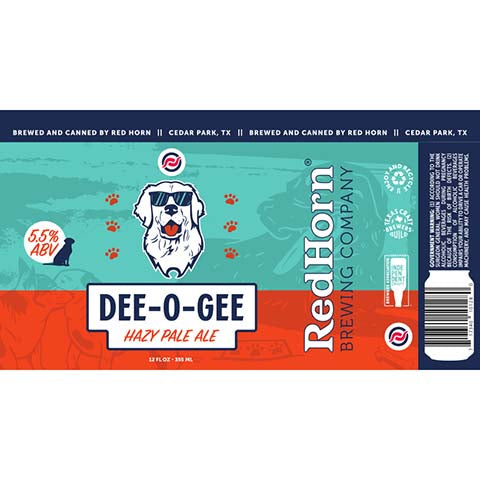 Red Horn Dee-O-Gee Hazy Pale Ale by Red Horn Brewing Co., beer label