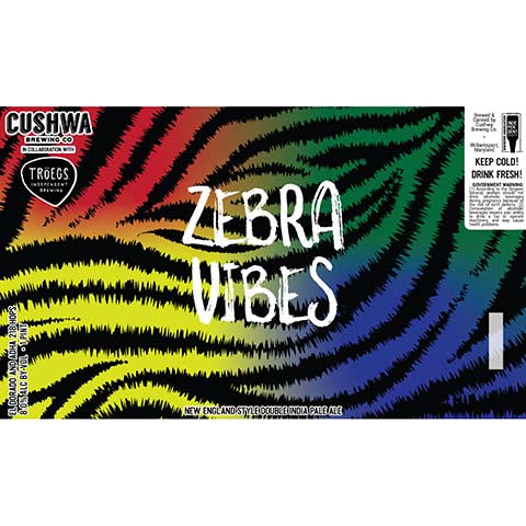 Cushwa Zebra Vibes DIPA by Cushwa Brewing Co, beer label