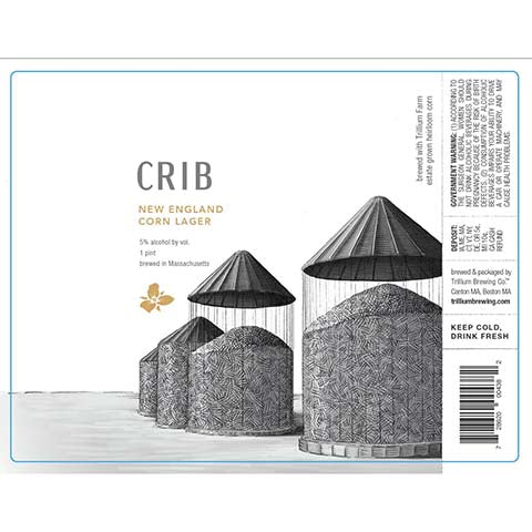 Trillium Crib New England Corn Lager by Trillium Brewing, beer label