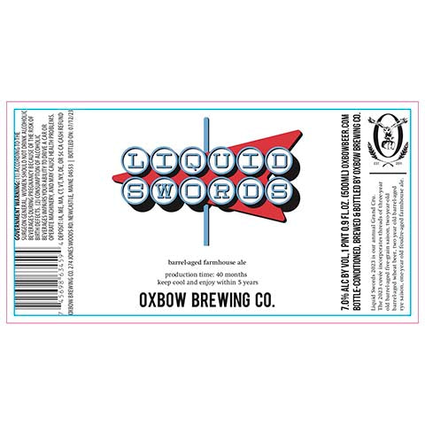 Oxbow Liquid Swords Sour by Oxbow Brewing Co, beer label