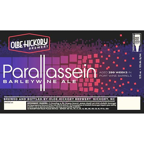 Olde Hickory Parallassein Barleywine Ale by Olde Hickory Brewery, beer label