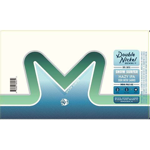 Double Nickel Snow Surfer Hazy IPA by Double Nickel Brewing Company, beer label