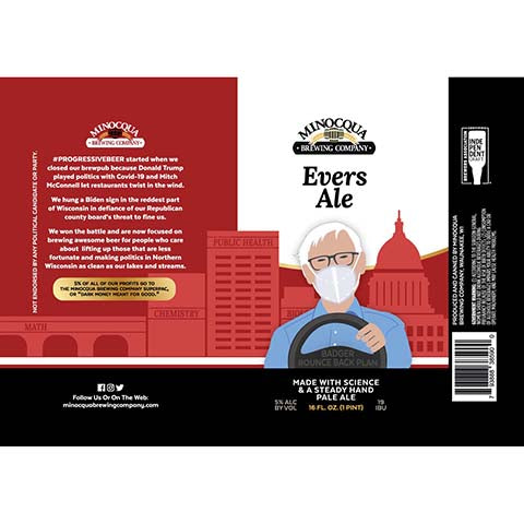 Minocqua Evers Ale by Minocqua Brewing Co, beer label