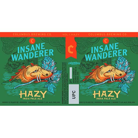 Insane Wanderer Volume I Hazy IPA by Columbus Brewing Co, beer label