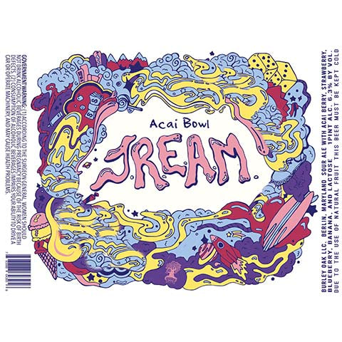 Burley Oak Acai Bowl Jream Sour Ale by Burley Oak Craft Brewery, beer label