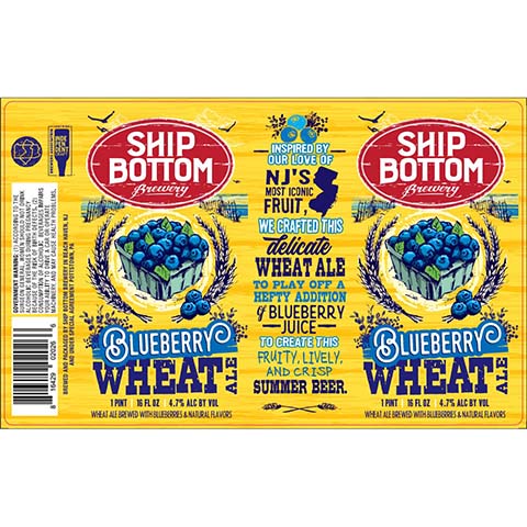 Ship Bottom Blueberry Wheat Ale by Ship Bottom Brewery, beer label