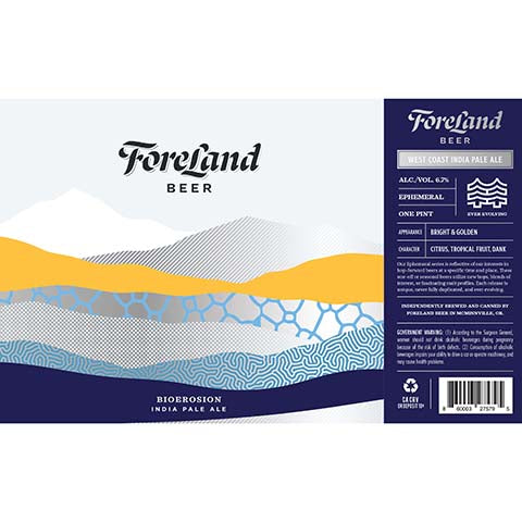 Foreland Bioerosion IPA by ForeLand Beer, beer label
