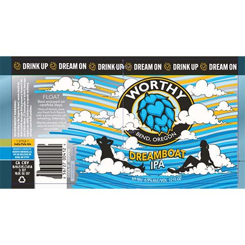 Worthy Dreamboat IPA by Worthy Brewing LLC, beer label
