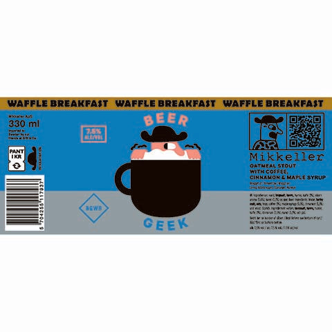 Mikkeller Beer Geek Waffle Breakfast Oatmeal Stout by Mikkeller, beer label