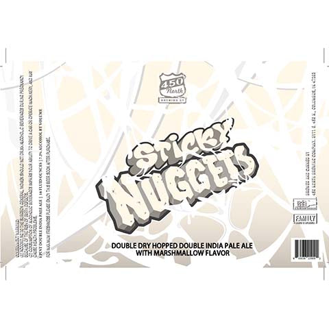 450 North Sticky Nuggets DDH DIPA by 450 North Brewing Company, beer label