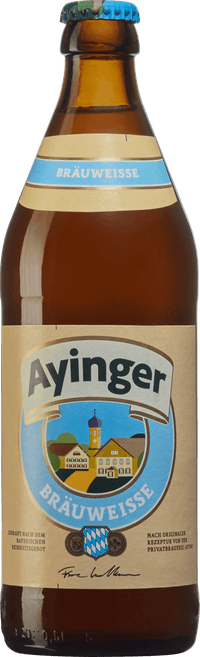 Ayinger Bräuweisse by Aying F Inselkammer, beer label