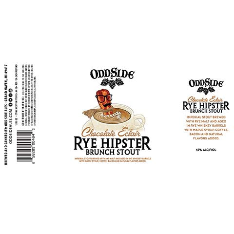 Odd Side Ales Chocolate Eclair Rye Hipster Brunch Stout by Odd Side Ales, beer label