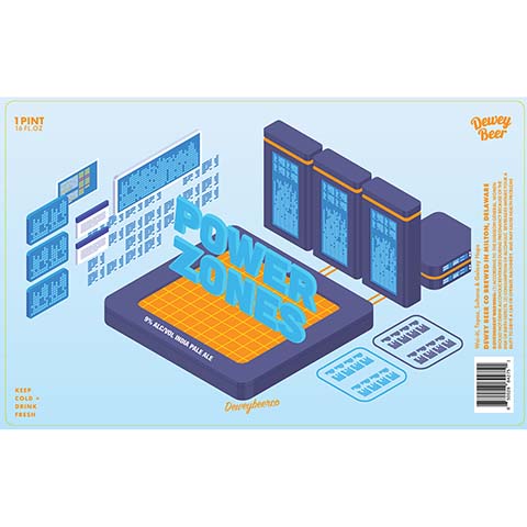 Dewey Beer Power Zones IPA by Dewey Beer Co., beer label