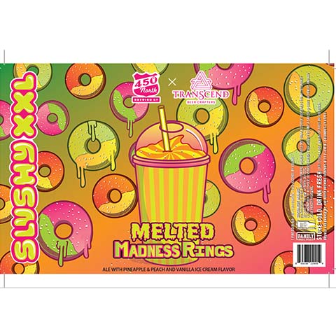 450 North Slushy XXL Melted Madness Rings Sour by 450 North Brewing Company, beer label