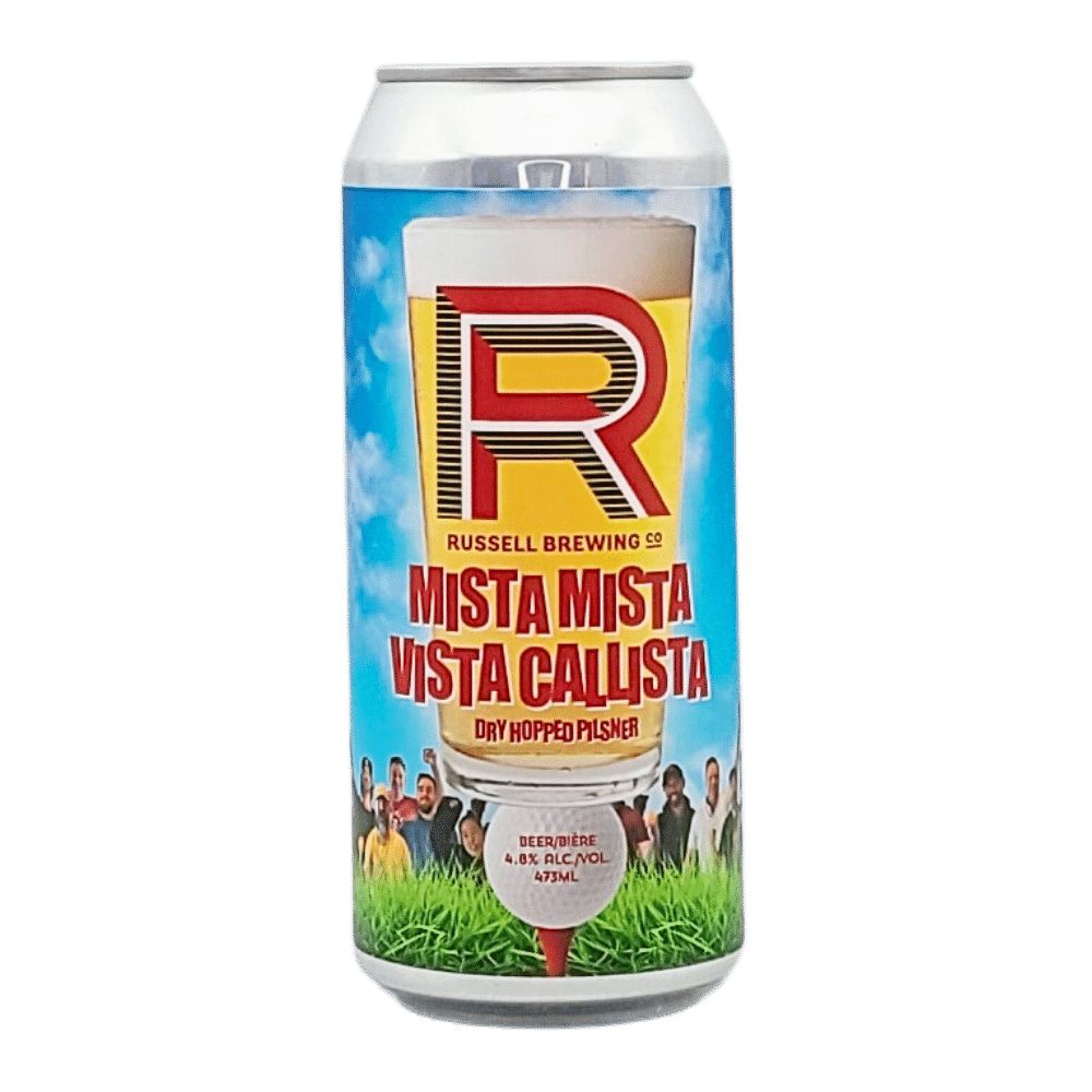 Mista Mista Vista Callista Dry Hopped Pilsner by Russell Brewing, beer label