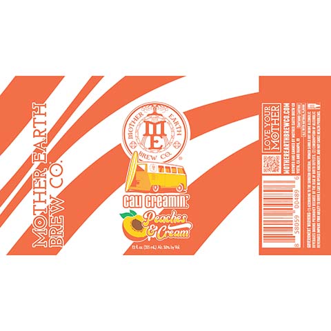 Mother Earth Cali Creamin' (Peaches & Cream) Ale by Mother Earth Brewing, beer label