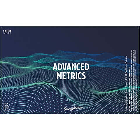 Dewey Beer Advanced Metrics IPA by Dewey Beer Co., beer label