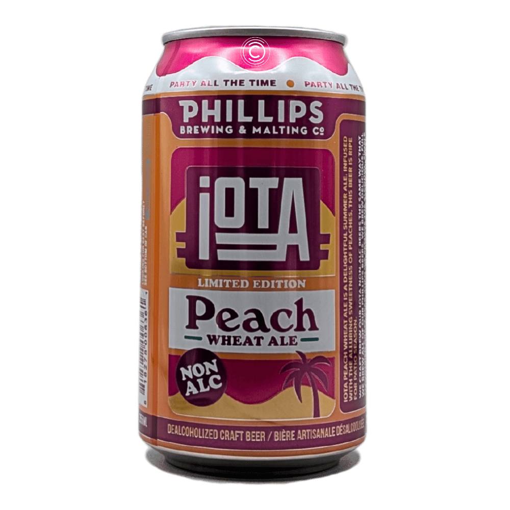 iOTA Peach Wheat Ale Non-Alcoholic by Phillips Brewing Company, beer label