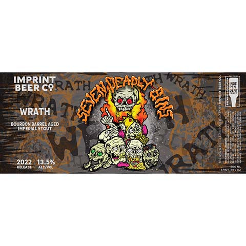 Imprint Beer Wrath Imperial Stout by Imprint Beer Company, beer label