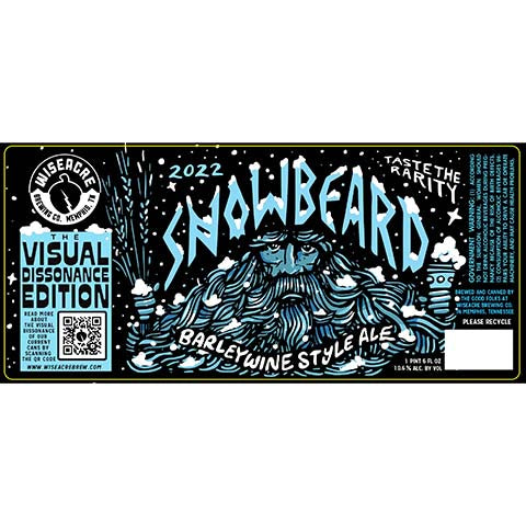 Wiseacre Snowbeard Barleywine Ale (Visual Dissonance Edition) by Wiseacre Brewing Co, beer label