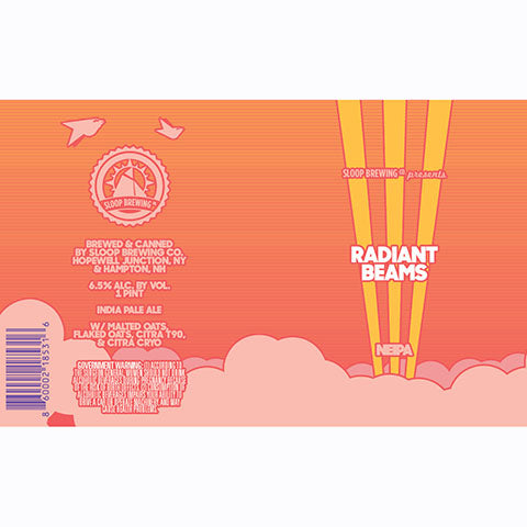 Sloop Radiant Beams NEIPA by Sloop Brewing, beer label